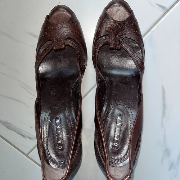 Celine Brown Heel Size 8 1/2 - Picture 1 of 4